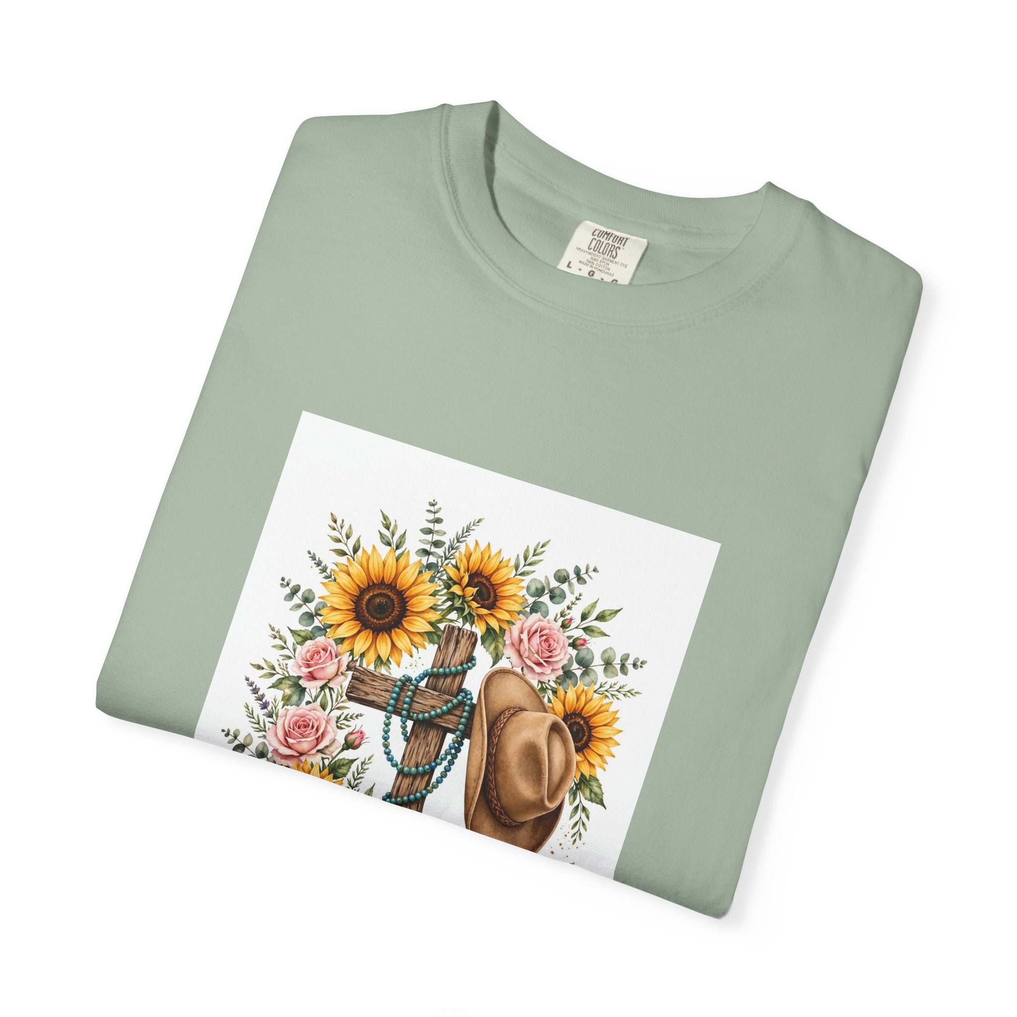 Faith Family Ranch T-Shirt — Sunflower Cowboy Hat Graphic Tee