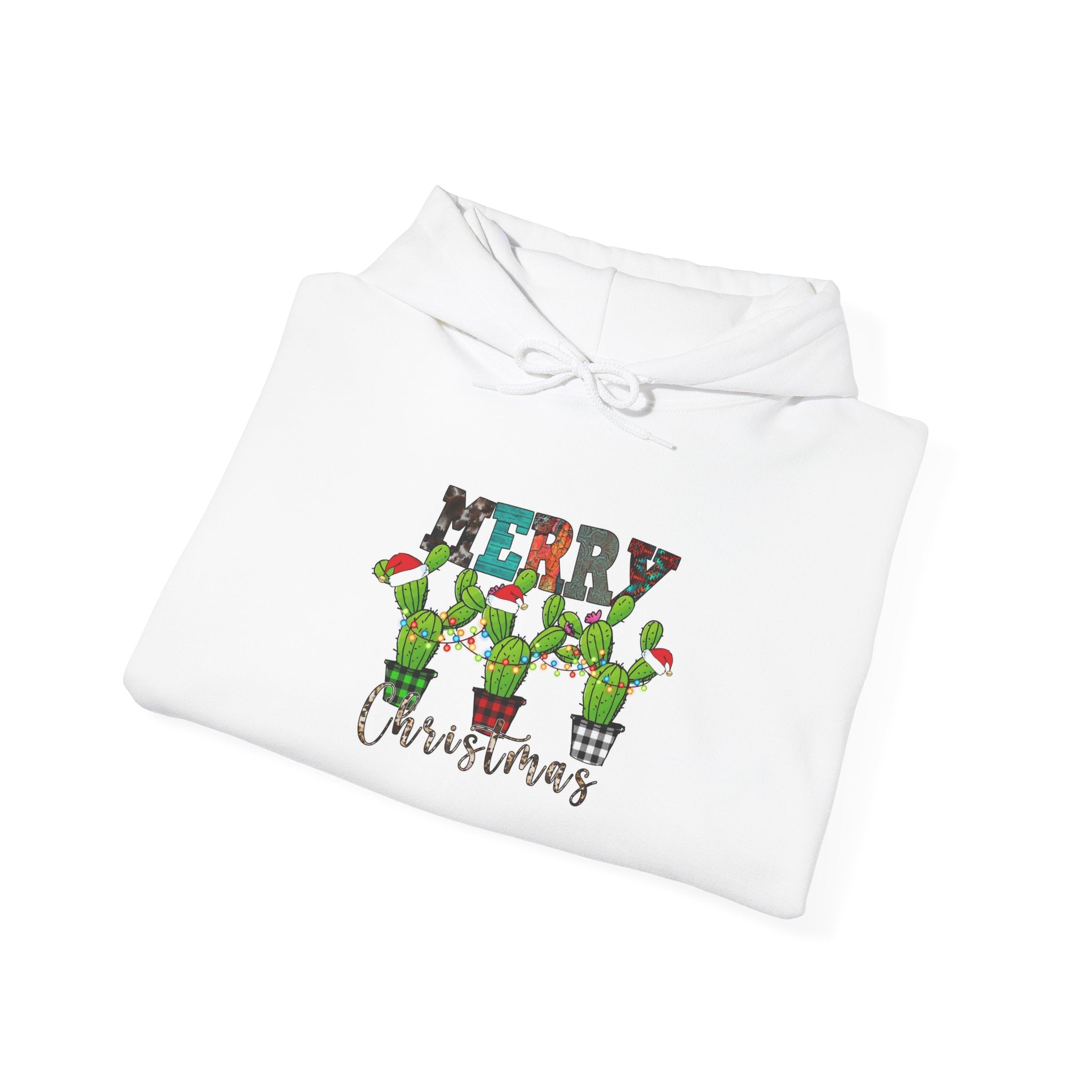 Merry Christmas Cactus Hoodie – Cute Holiday Plant Graphic Sweatshirt