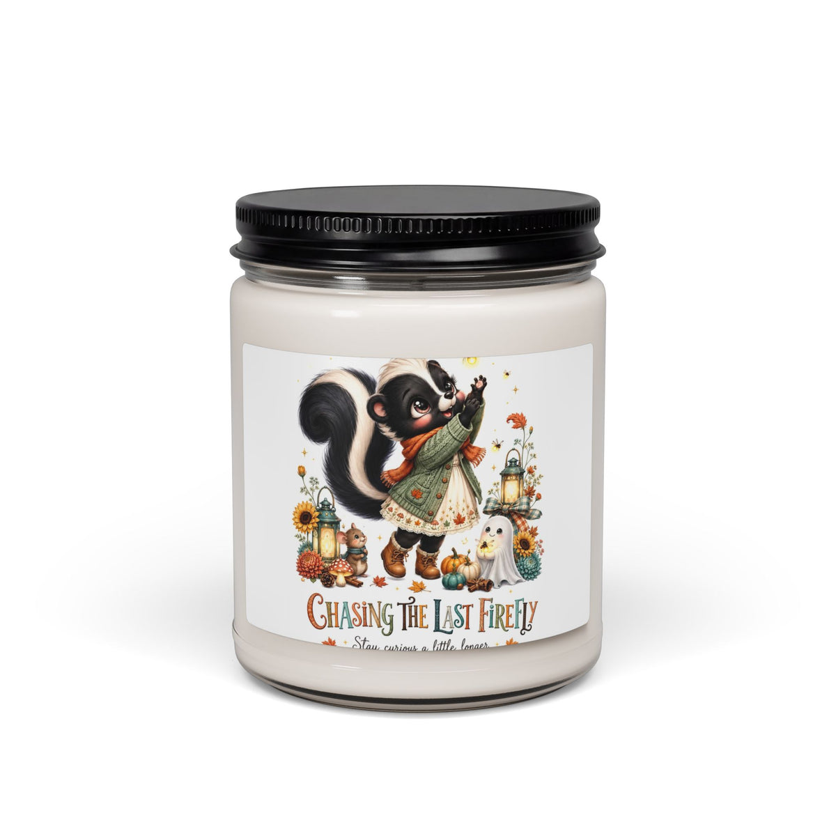 Chasing the Last Firefly Soy Candle — 9oz Scented Jar (Cozy Rustic, Fall Keepsake)