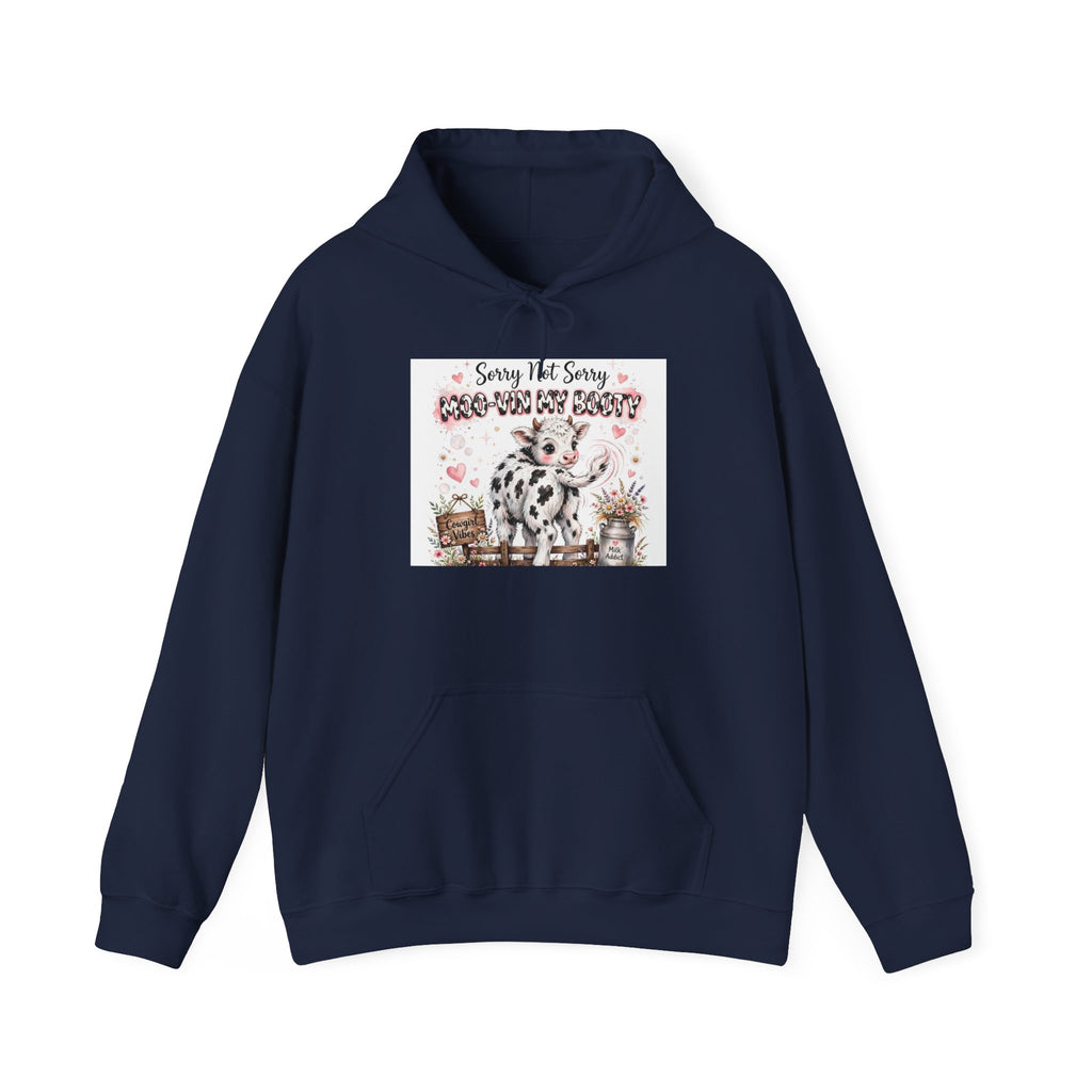 Cow Print Cowgirl Hoodie - "Sorry Not Sorry I Need My Barn" Farm Life Sweatshirt