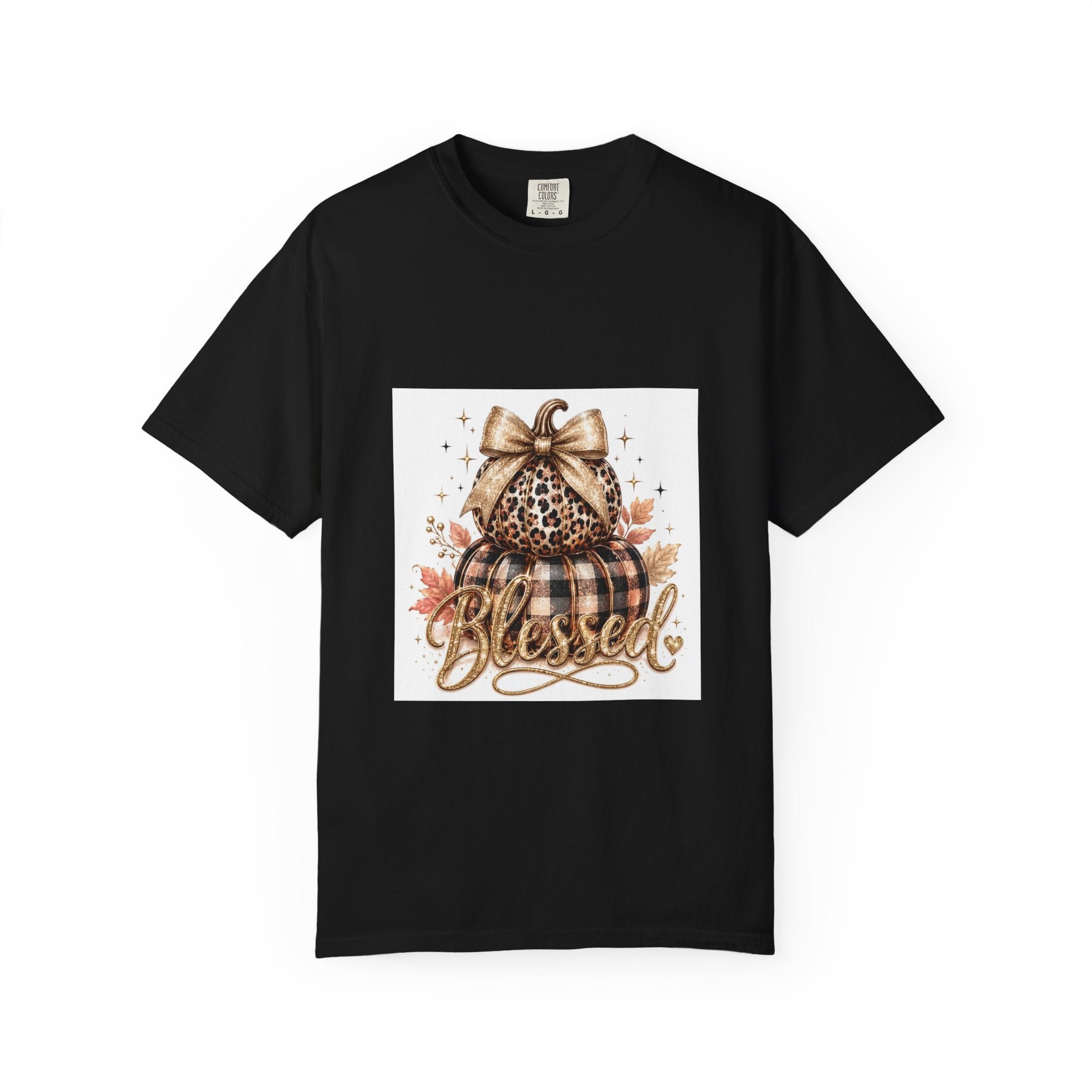 Blessed Pumpkin T-Shirt — Fall Leopard & Buffalo Plaid Pumpkin Graphic
