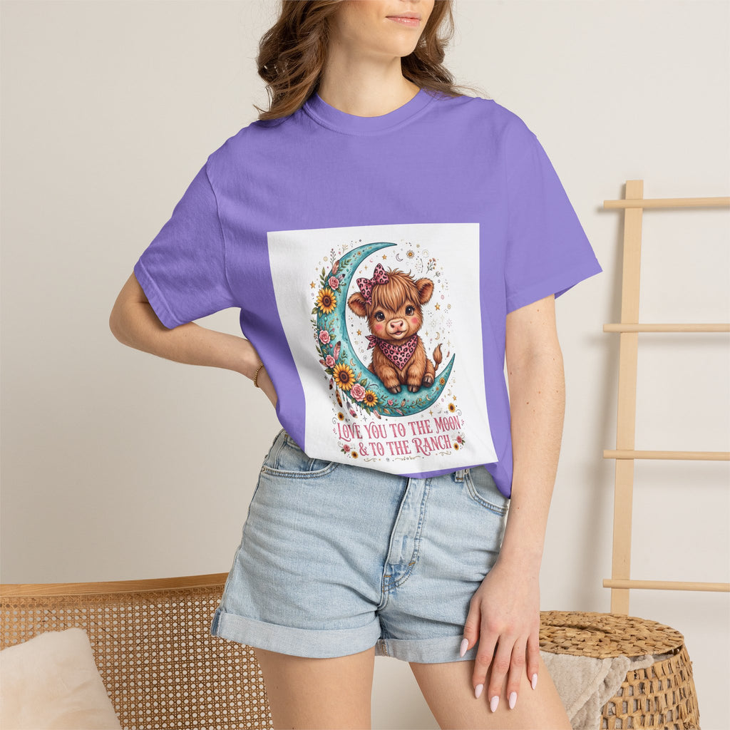 Cow Cute T-Shirt – "Love You to the Moon & to the Ranch" Graphic Tee