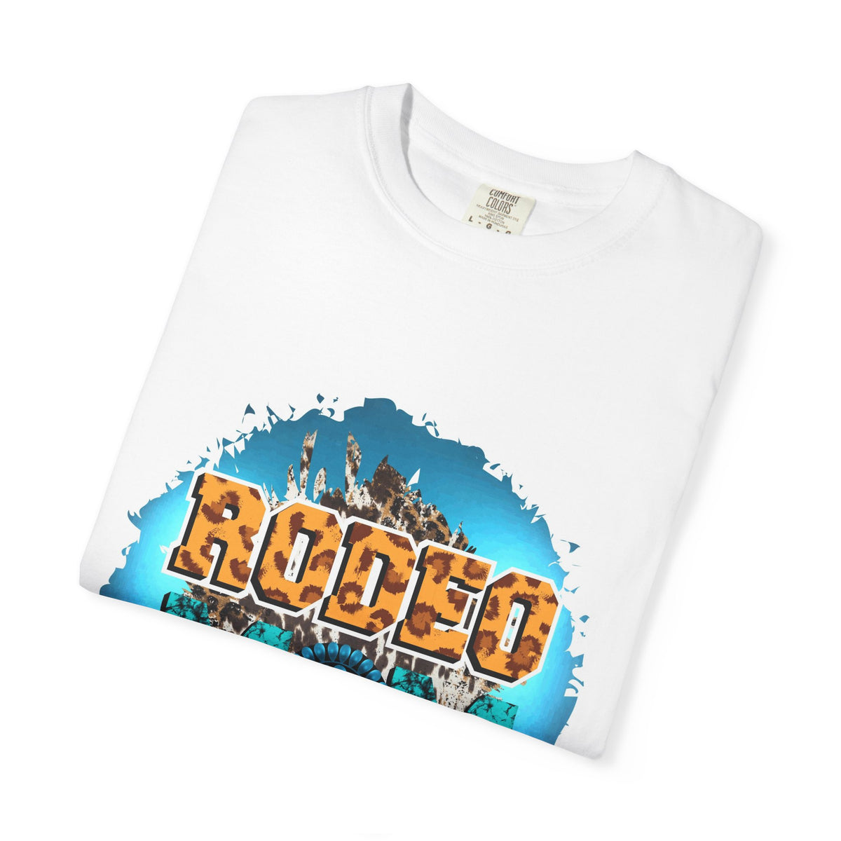 Rodeo Mom Graphic T-Shirt — Western Cowgirl Bronc & Turquoise Design