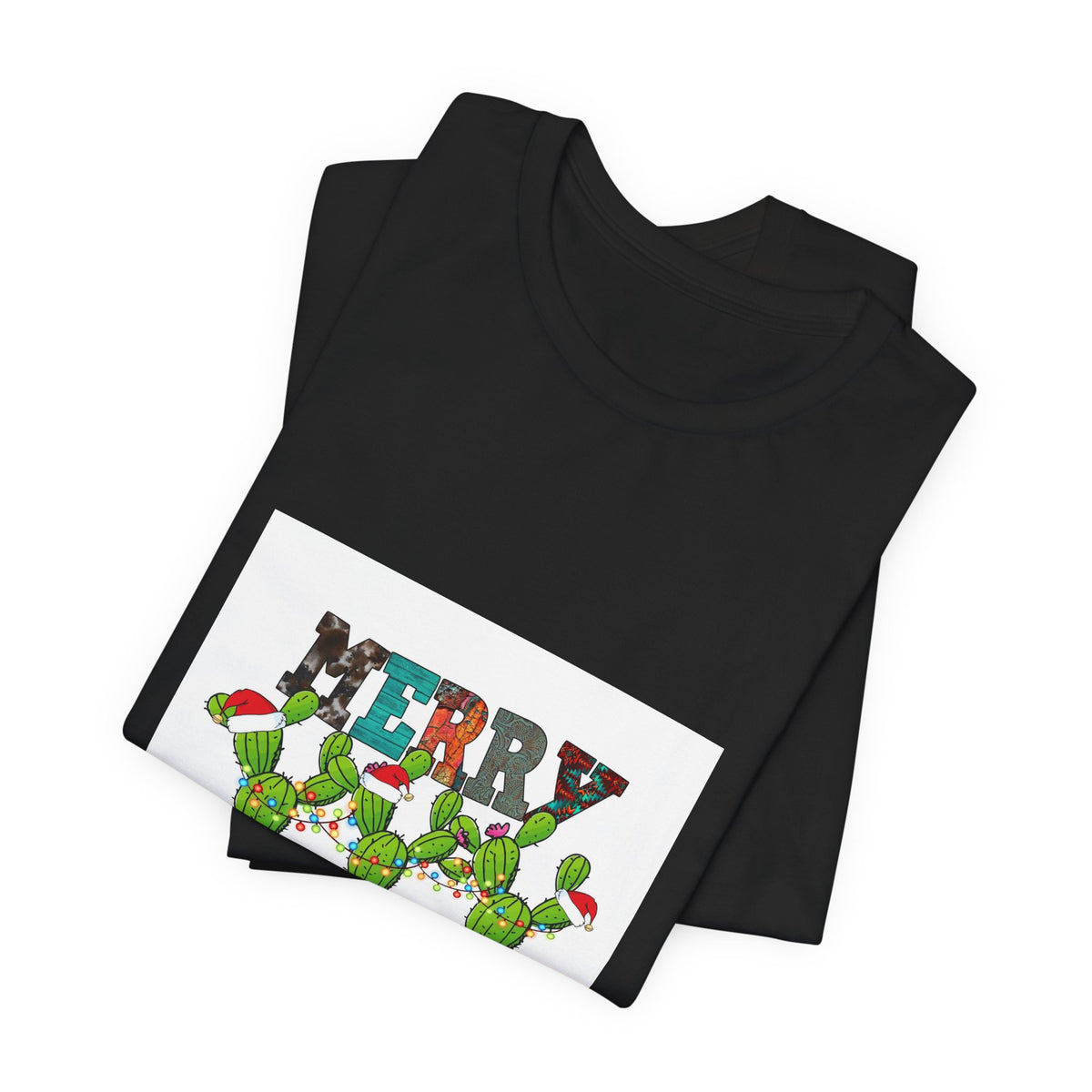Merry Christmas Cactus Tee — Festive Holiday Succulent Shirt