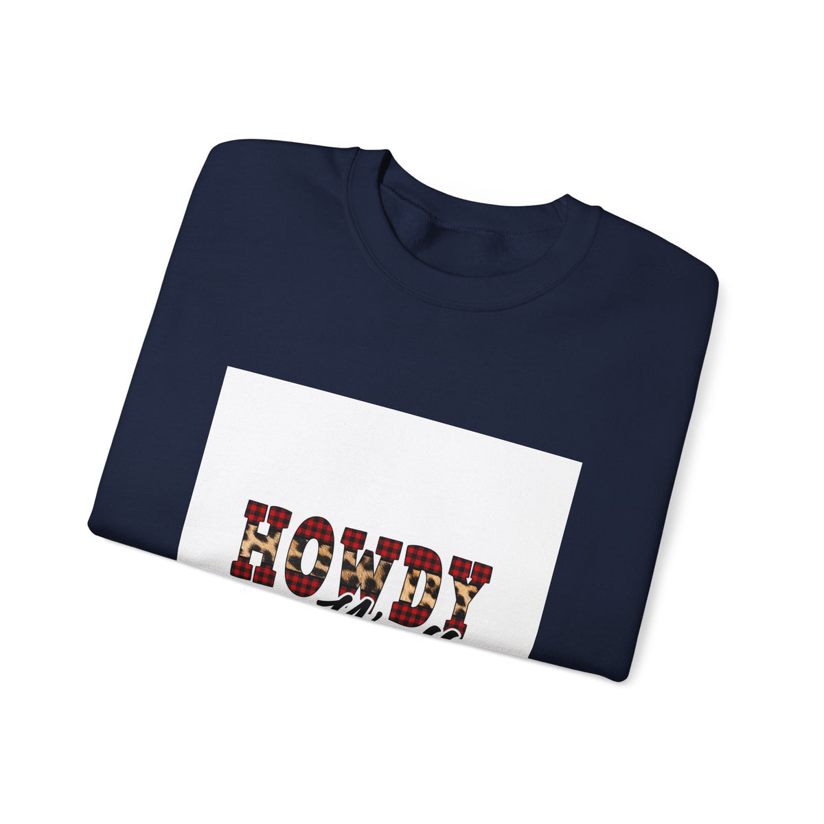 Howdy y'all Crewneck Sweatshirt - Plaid Western Graphic Pullover