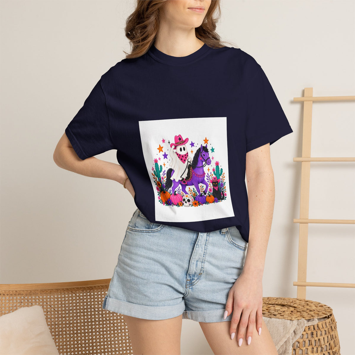 Day of the Dead Cowboy Horse T-Shirt — Cute Día de los Muertos Skeleton Rider Design