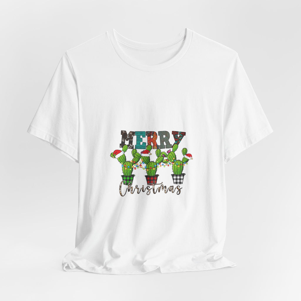 Merry Christmas Cactus Tee — Festive Holiday Succulent Shirt