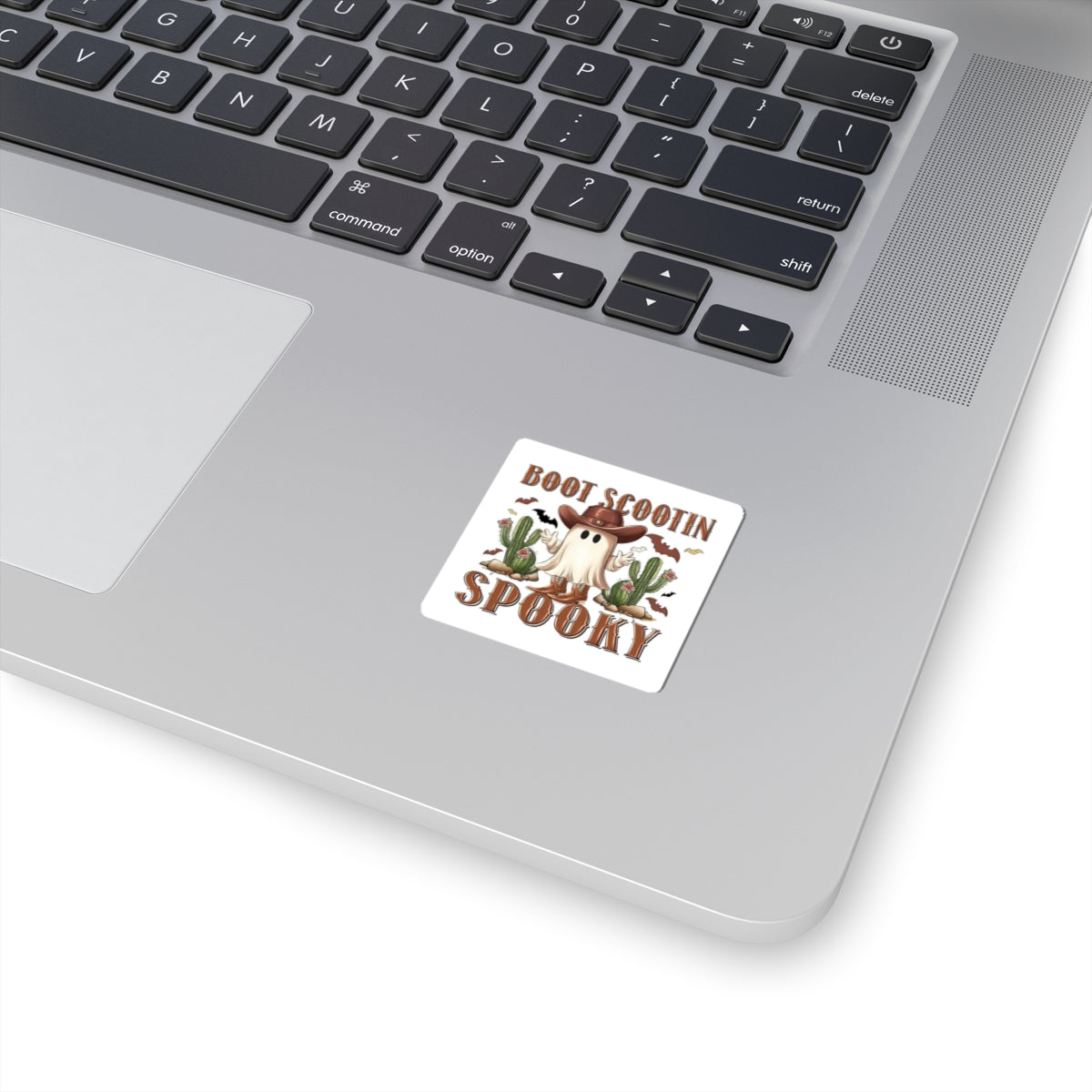 Boot Scootin' Spooky Sticker — Western Ghost Halloween Kiss-Cut Sticker