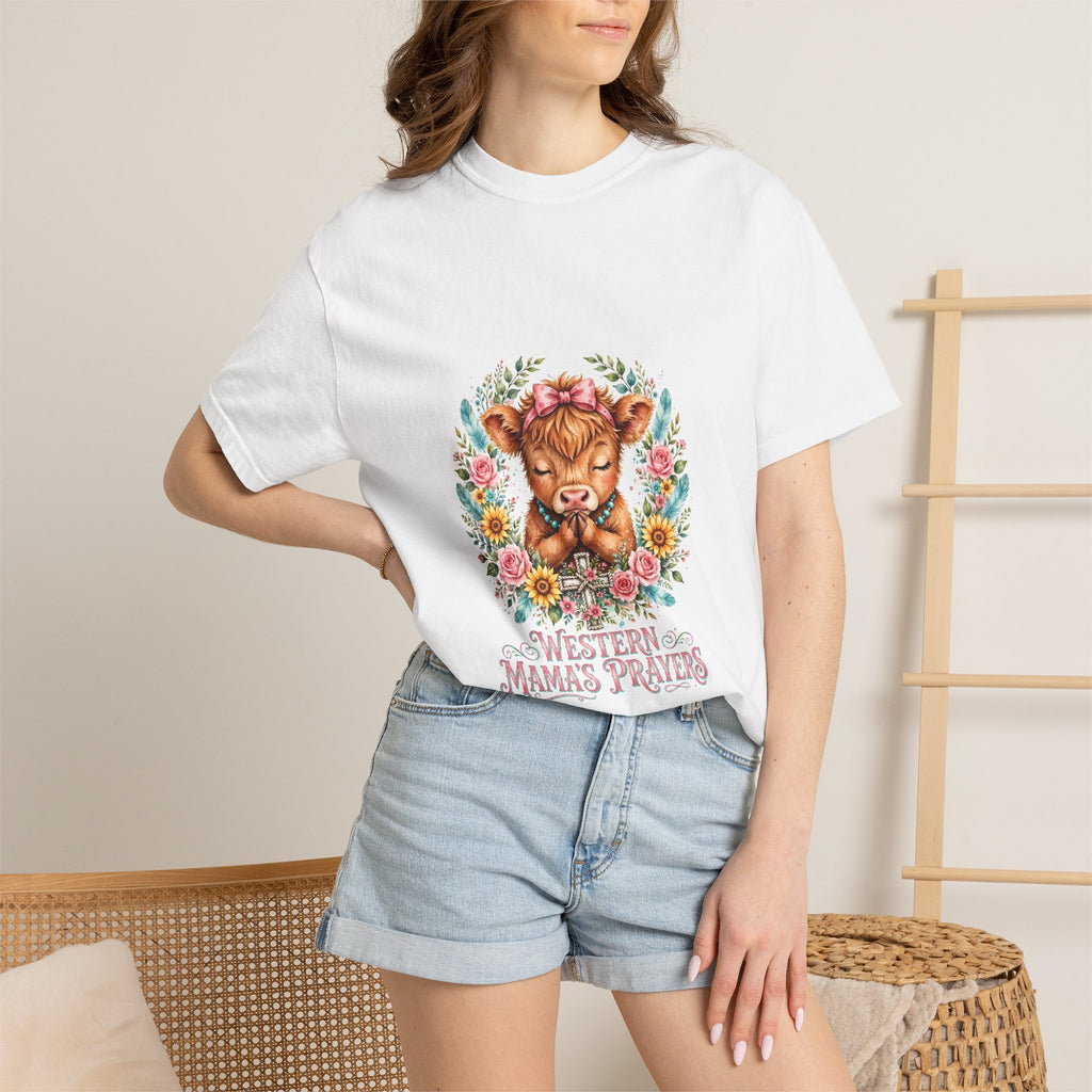 Western Mama Prayer Cow T-Shirt