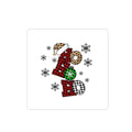 Holiday ‘Ho Ho Ho’ Plaid & Leopard Kiss-Cut Sticker — Christmas Snowflake Laptop Decal