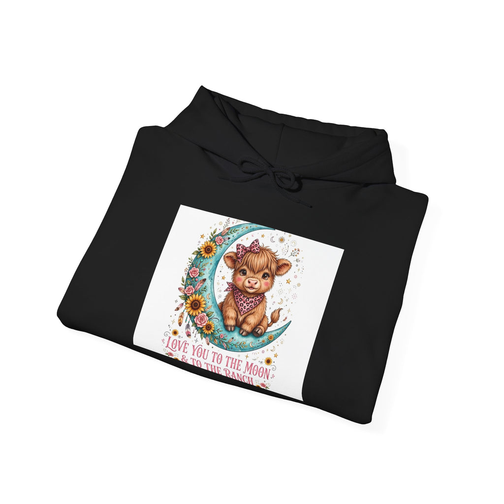 Bear on Moon Hoodie - "Love You to the Moon & to the Back" Cozy Graphic Sweatshirt