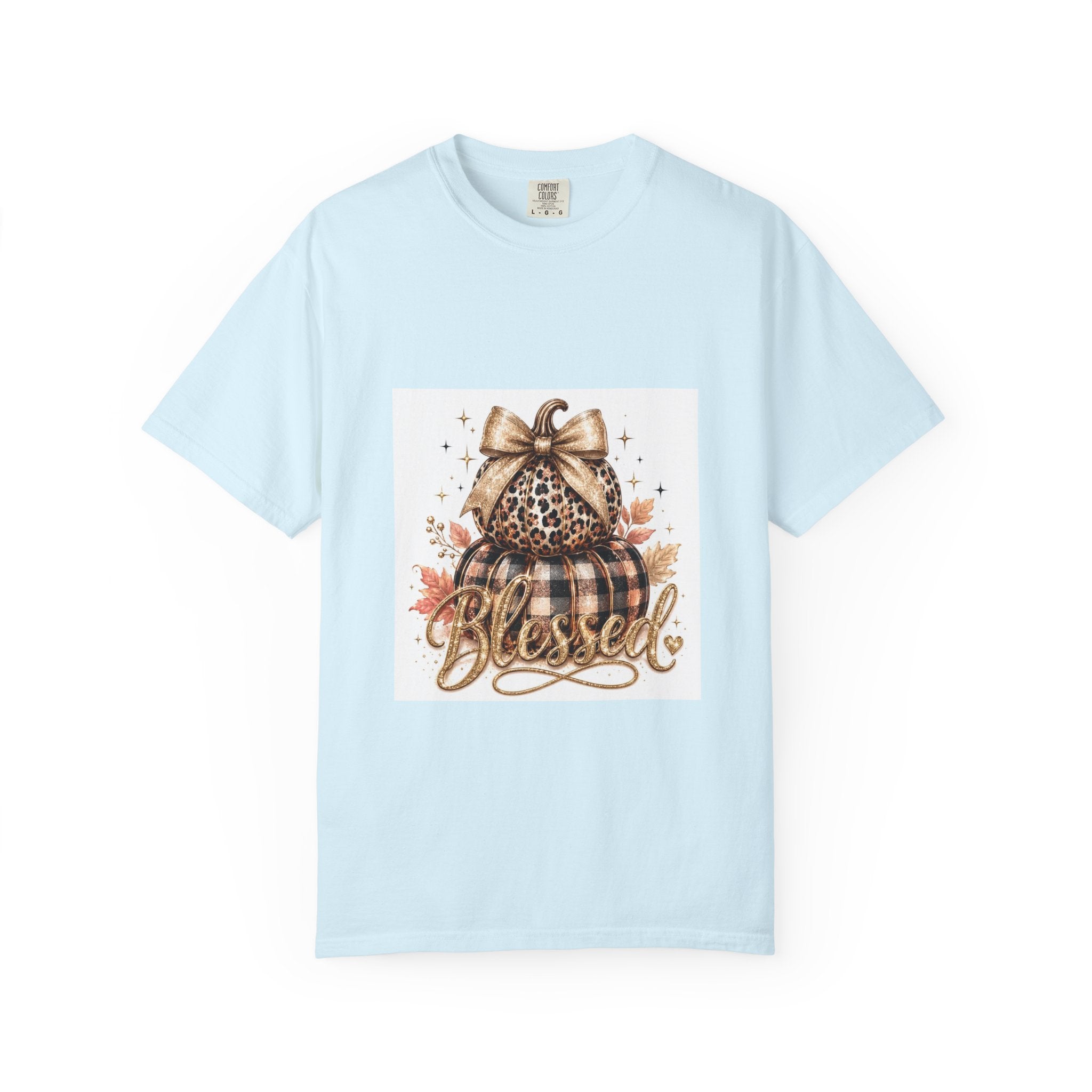 Blessed Pumpkin T-Shirt — Fall Leopard & Buffalo Plaid Pumpkin Graphic