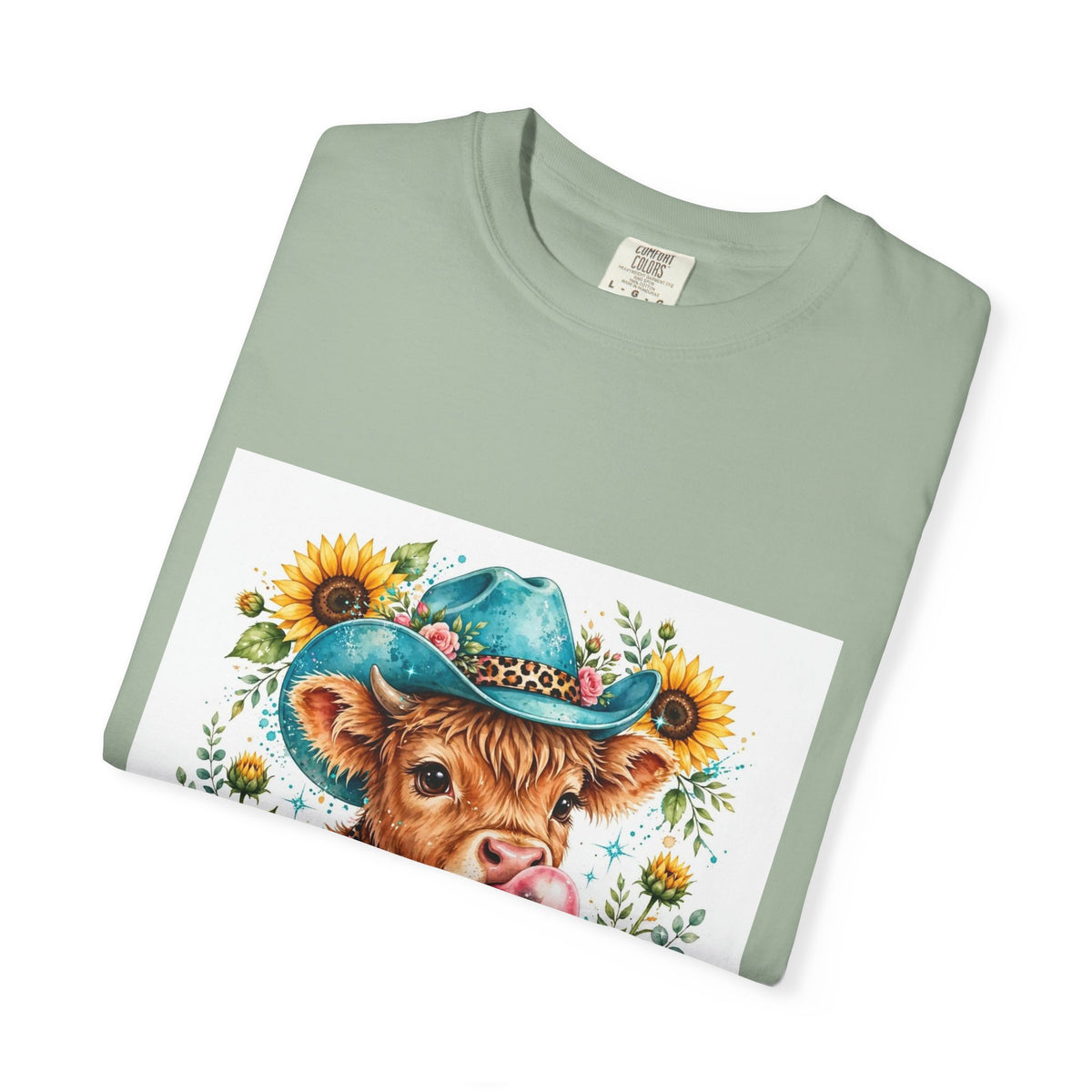 Western Mama Cow Tee — Cute Cow with Cowboy Hat & Sunflowers Graphic T-Shirt