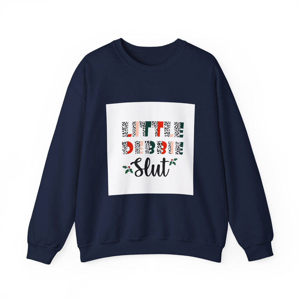 Crewneck Sweatshirt — “Little Debbie Slut” Floral Graphic Cozy Pullover