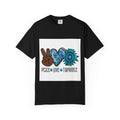 Peace Love Turquoise T-Shirt — Boho Peace Sign & Heart Graphic Tee