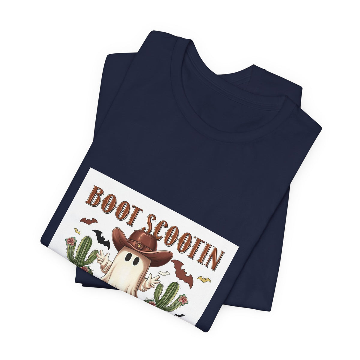 Ghost Cowboy Tee - "Boot Scootin Spooky" Western Halloween T-Shirt