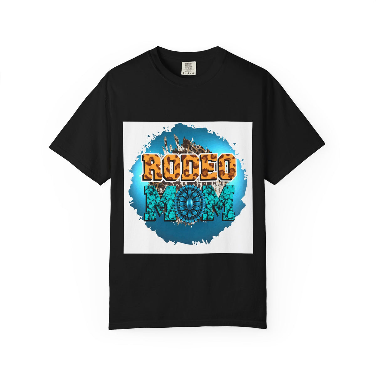 Rodeo Mom Graphic T-Shirt — Western Cowgirl Bronc & Turquoise Design