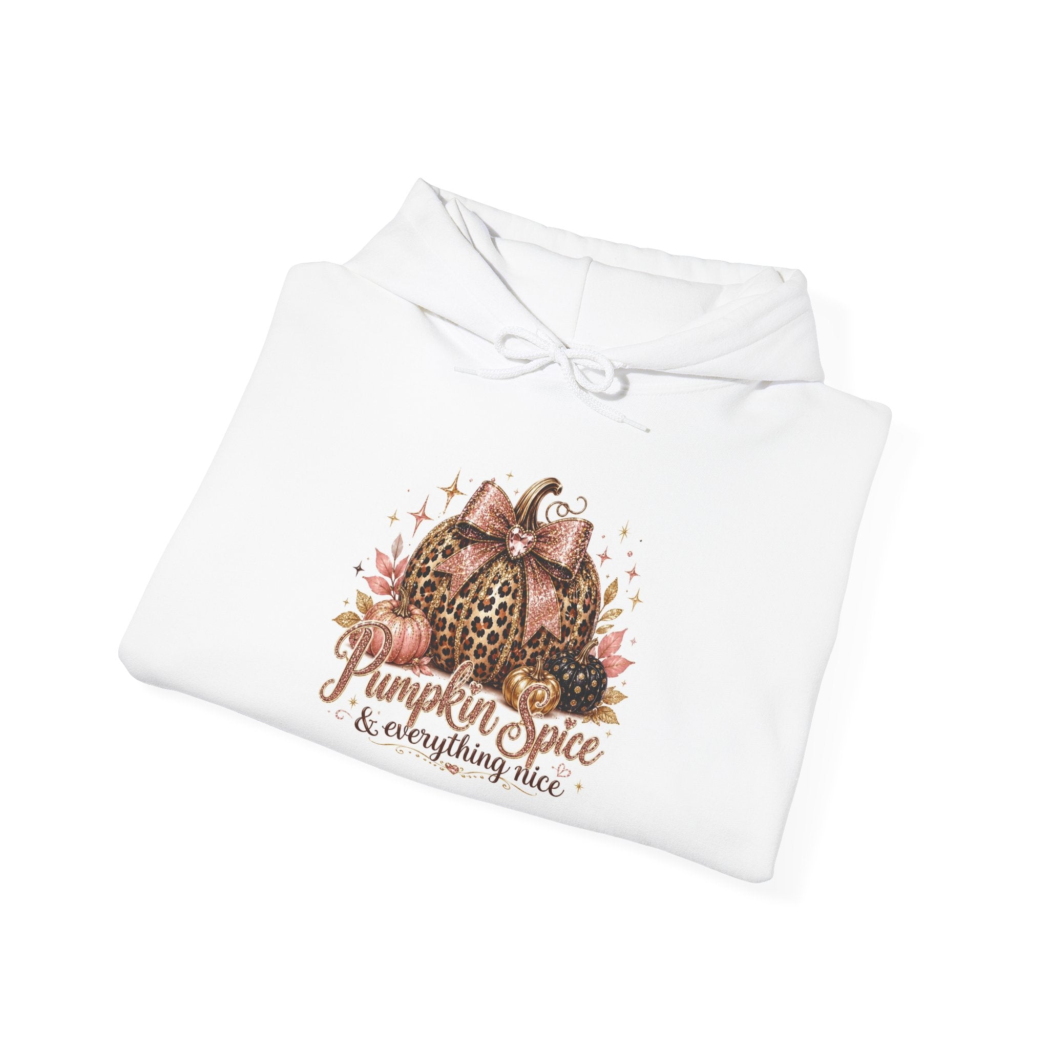 Pumpkin Spice & Everything Nice Hoodie — Fall Leopard Pumpkin Graphic