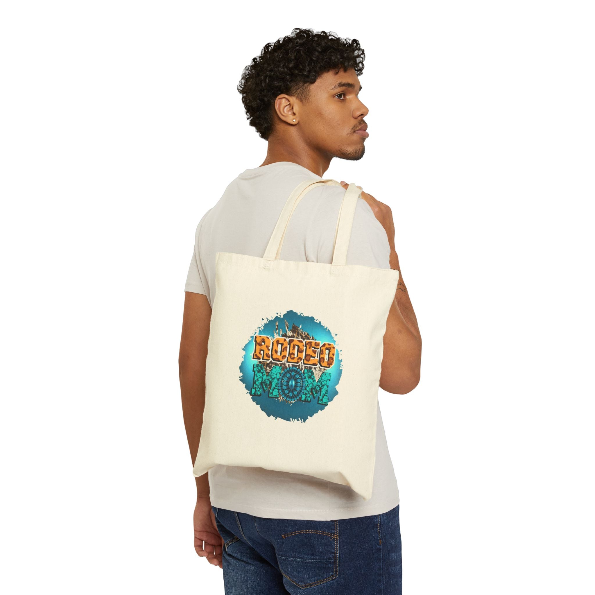 Rodeo Cowboy Canvas Tote — Western Festival Reusable Market Bag